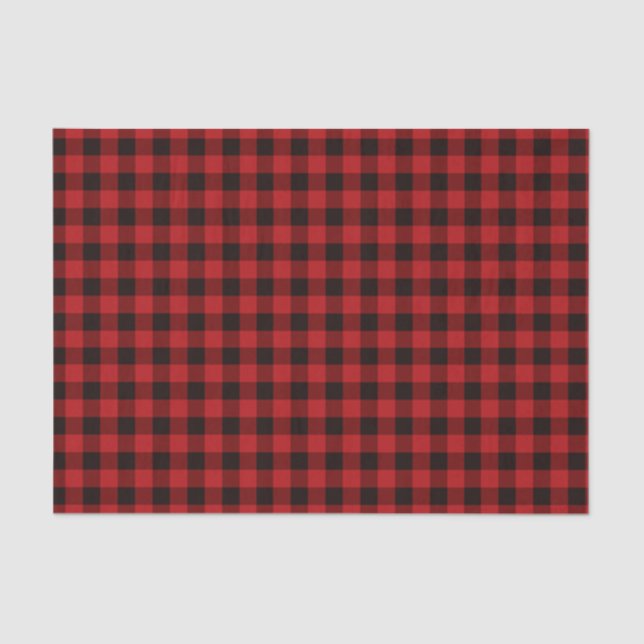 Red and Black Buffalo Plaid Tissue Paper (Front)