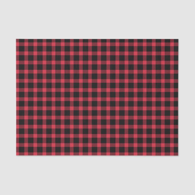 Red And Black Buffalo Plaid Tissue Paper (Front)