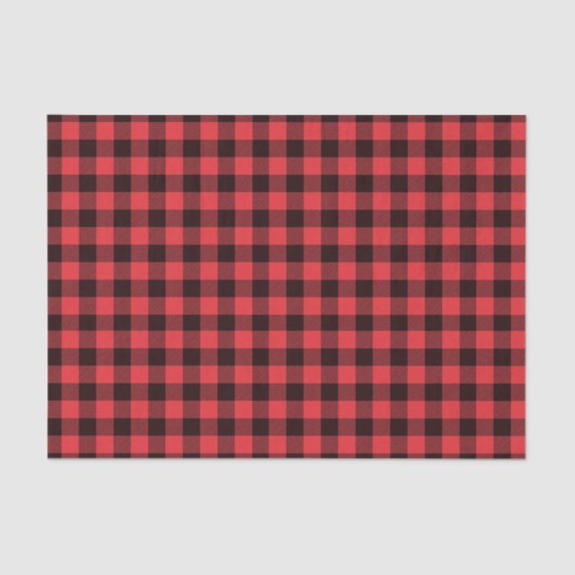 Red and Black Buffalo Plaid  Tissue Paper (Front)