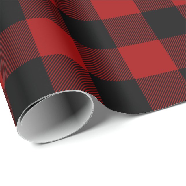 red and black buffalo plaid wrapping paper (Roll Corner)