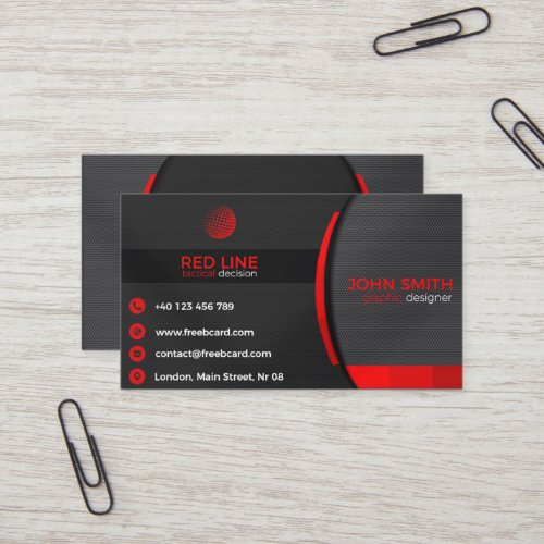Red and black business card templat