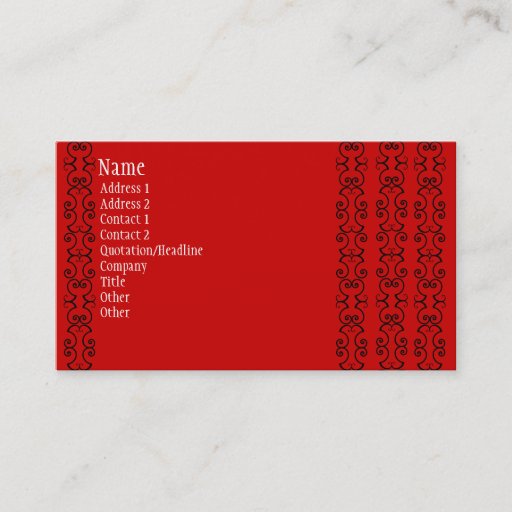 Customizable Red and Black Business Cards