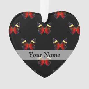 Red and black butterfly pattern ornament
