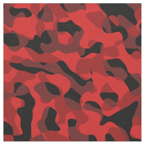 Red and Black Camouflage Print Pattern Fabric