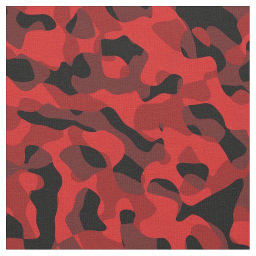 Cotton Fabric - Pattern Fabric - Fashion Camo Camouflage Red Black