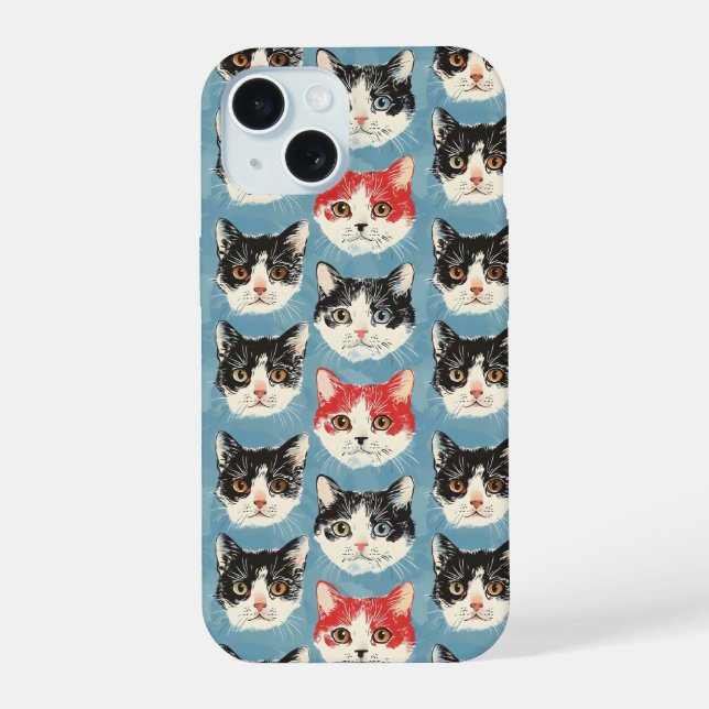 Red and Black Cats Pattern Iphone Case (Back)