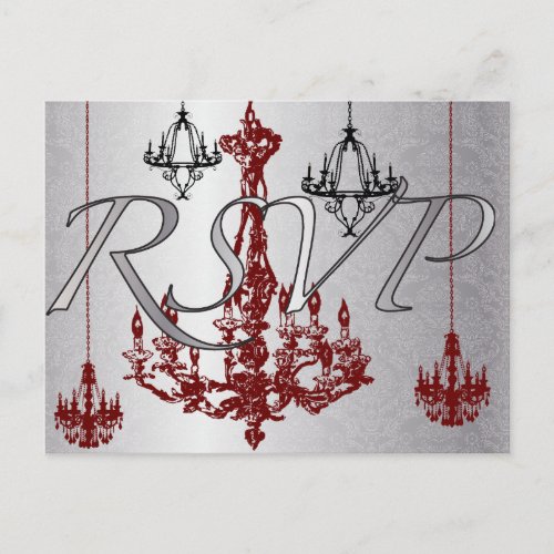 Red and Black Chandelier _ RSVP Card