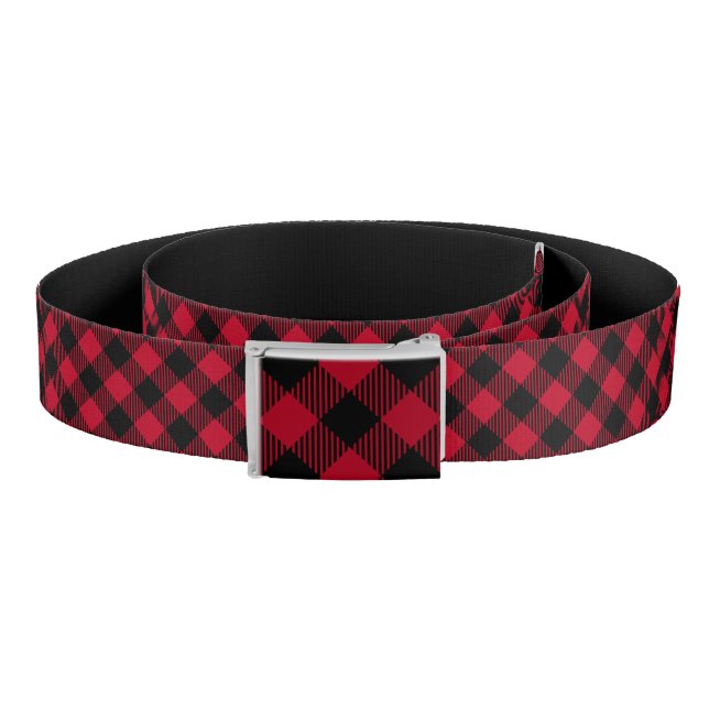 Red And Black Check Buffalo Plaid Pattern Belt (Coil)