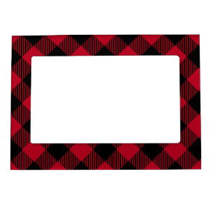 Red And Black Check Buffalo Plaid Pattern Magnetic Frame