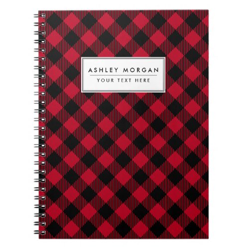 Red And Black Check Buffalo Plaid Pattern Notebook