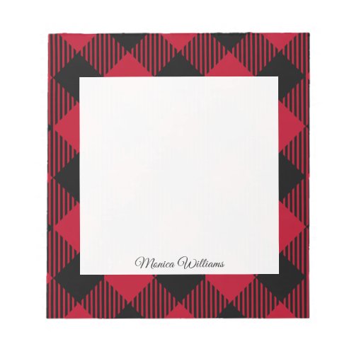 Red And Black Check Buffalo Plaid Pattern Notepad