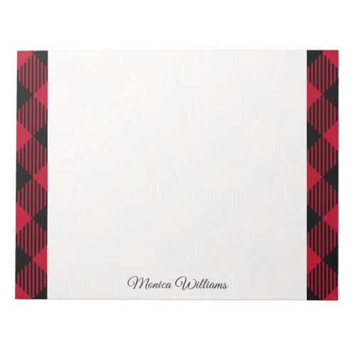 Red And Black Check Buffalo Plaid Pattern Notepad