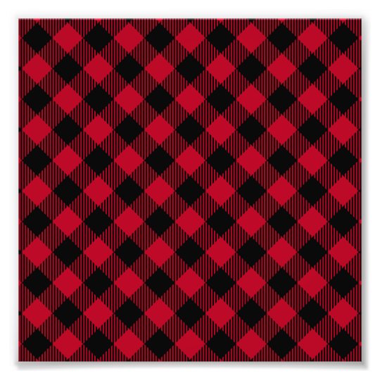 Red And Black Check Buffalo Plaid Pattern Photo Print