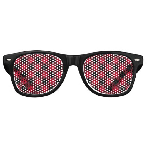 Red And Black Check Buffalo Plaid Pattern Retro Sunglasses