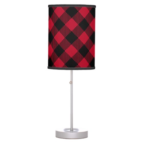 Red And Black Check Buffalo Plaid Pattern Table Lamp