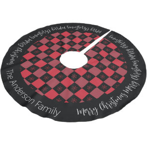 Red and Black Check Plaid Christmas         Brushed Polyester Tree Skirt