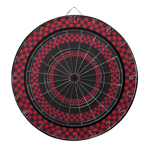 Red and Black Checked Dart Board