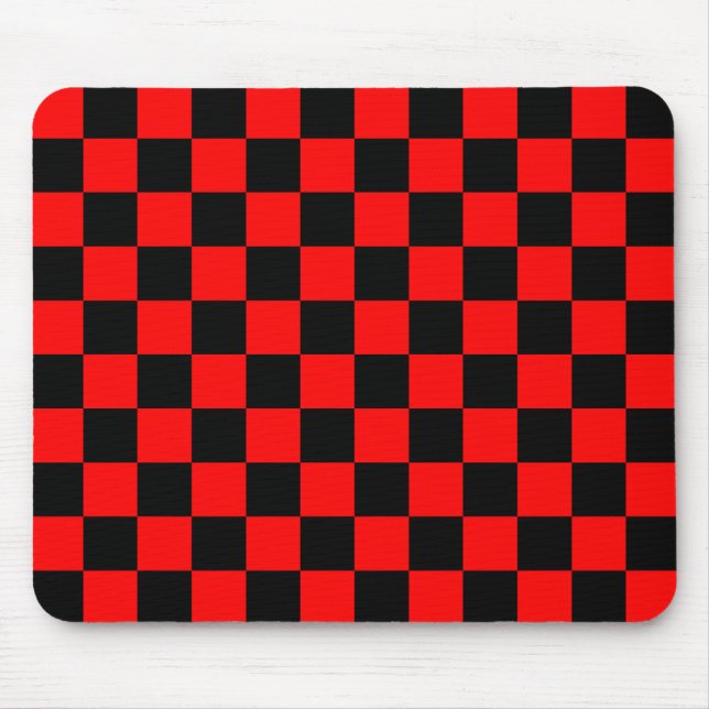 Red and Black Checker Pattern Mouse Pad (Front)