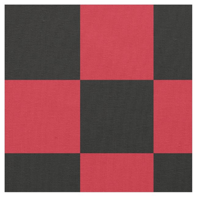 Red and black checkerboard pattern fabric (Close Up)