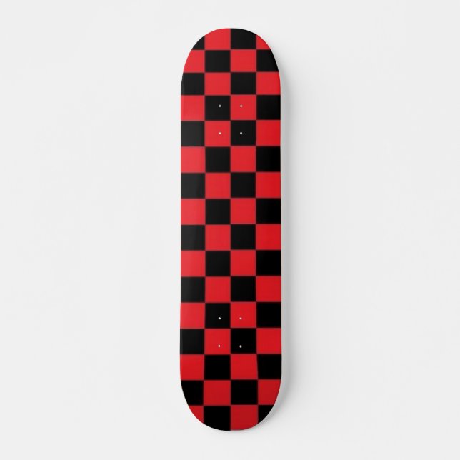 Red and Black Checkerd Skateboard (Front)