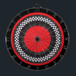 Red and Black Checkered Dartboard With Darts<br><div class="desc">Red and Black Dart Board. 📌99% of my designs in my store are done in layers. This makes it easy for you to resize and move the graphics and text around so that it will fit each product perfectly. You can also "TRANSFER DESIGN" on other Zazzle products and adjust the...</div>