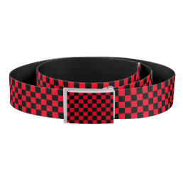 Red and Black Checkered Pattern Belt