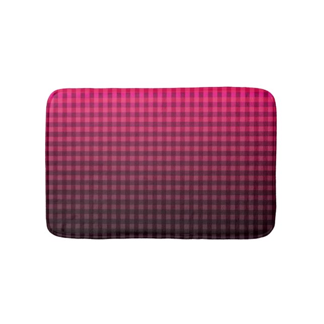 Red and black checkered pattern gradient  bath mat (Front)