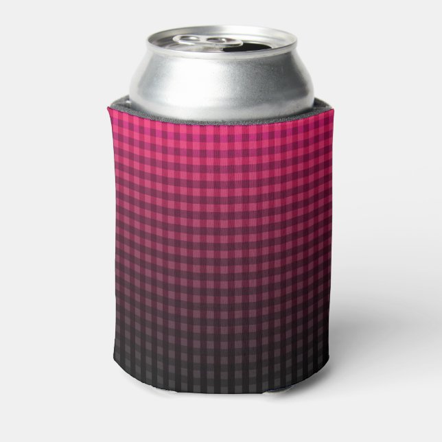 Red and black checkered pattern gradient can cooler (Can Back)