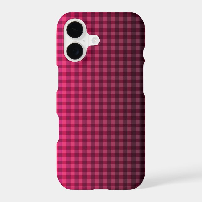 Red and black checkered pattern gradient iphone case (Back)