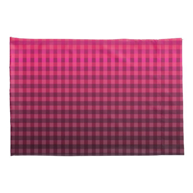 Red and black checkered pattern gradient  pillow case (Back-Right)