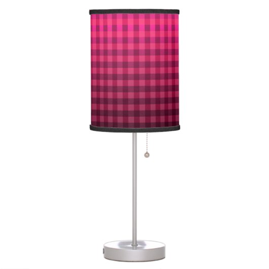 Red and black checkered pattern gradient  table lamp (Left)