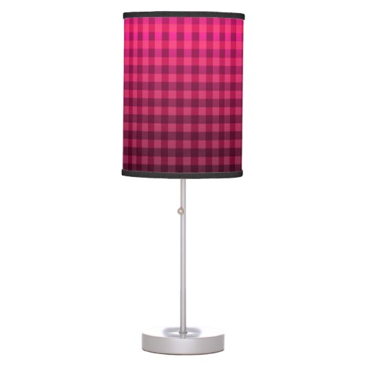 Red and black checkered pattern gradient table lamp (Front)