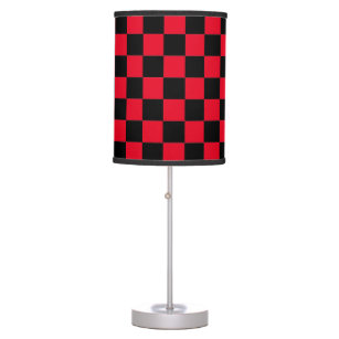 Red and Black checkered pattern  Table Lamp
