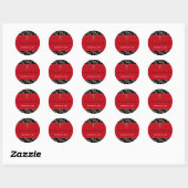 Red and Black Cherry Blossoms 1.5" Round Sticker (Sheet)