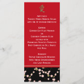Red and Black Cherry Blossoms Menu Card (Back)