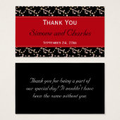 Red and Black Cherry Blossoms Wedding Favor Tag (Front & Back)