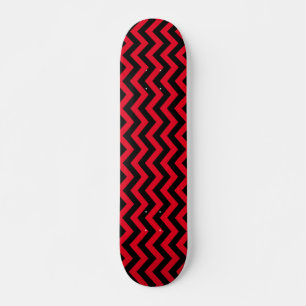 Red And Black Chevron Pattern Skateboard