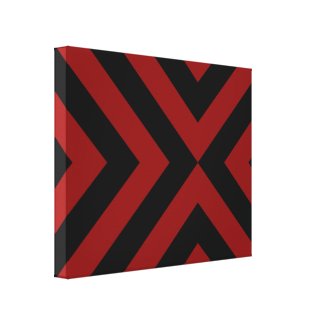 Red and Black Chevrons Canvas Print