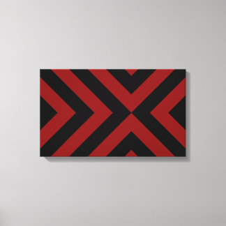 Red and Black Chevrons Canvas Print