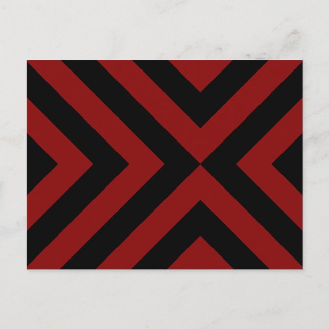 Red and Black Chevrons Postcard (Front)