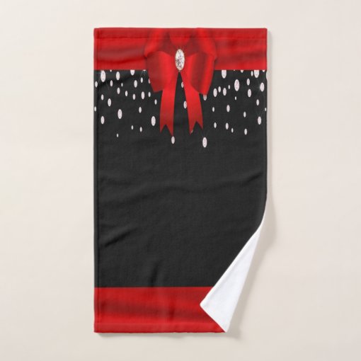 Red and Black Christmas Bath Towel Set Zazzle