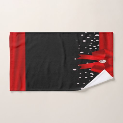 Red and Black Christmas Bath Towel Set Zazzle