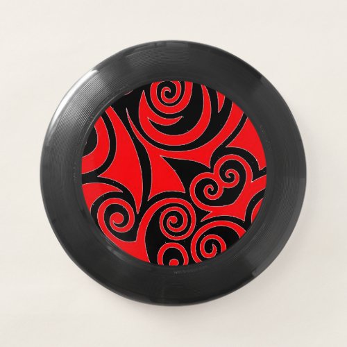Red and Black Circular Pattern Frisbee