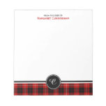 Red And Black Clan Cunningham Tartan Monogram Notepad at Zazzle