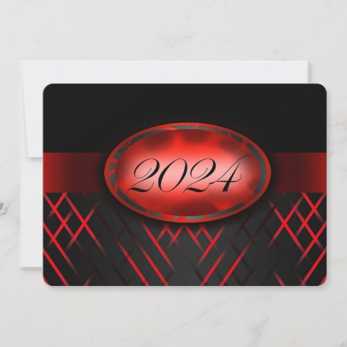 Red and Black Class of 2024 Invitation