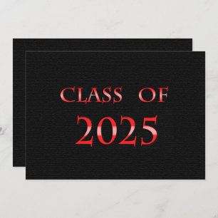 Red and Black Class of 2025 Graduation Party Invitation