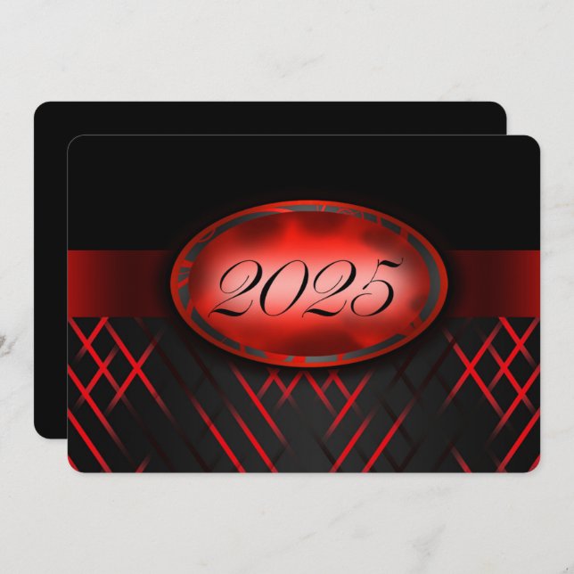 Red and Black Class of 2025 Party Invitation (Front/Back)