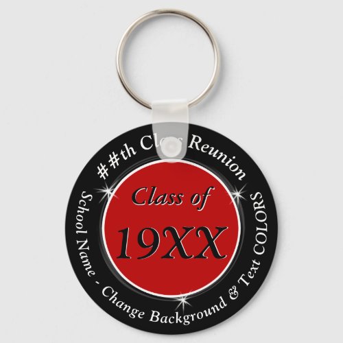 Red and Black Class Reunion Gift Ideas Any COLORS Keychain