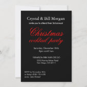 Red and Black Classy Martini Cocktail Invitation (Back)