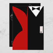 Red and Black Cocktail Dress Dinner Party Invitation (Front/Back)